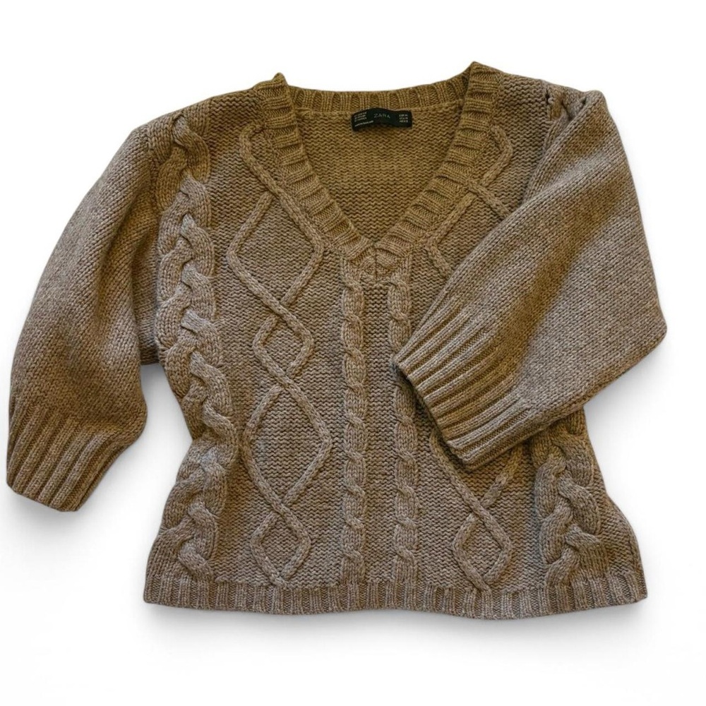 brown cable knit sweater
